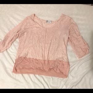 Pink and white striped long sleeve